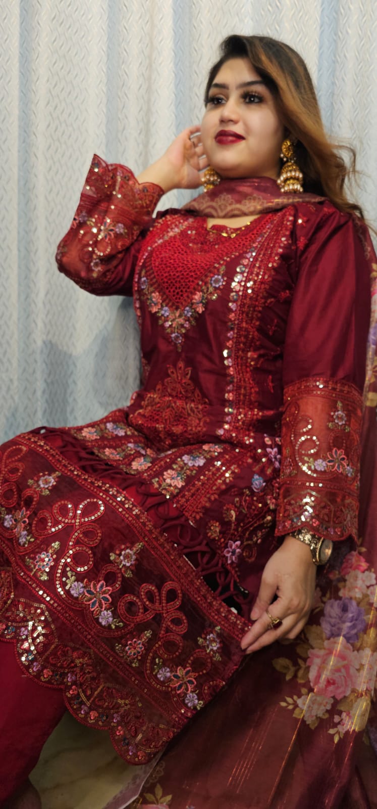 ঈদ স্পেশাল এমব্রয়ডারি কটন থ্রি পিস